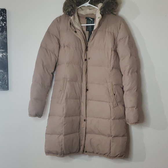 Lauren Ralph Lauren Jackets & Blazers - Womens Lauren Ralph Lauren Down Puffer Coat Size Medium Neutral Colored